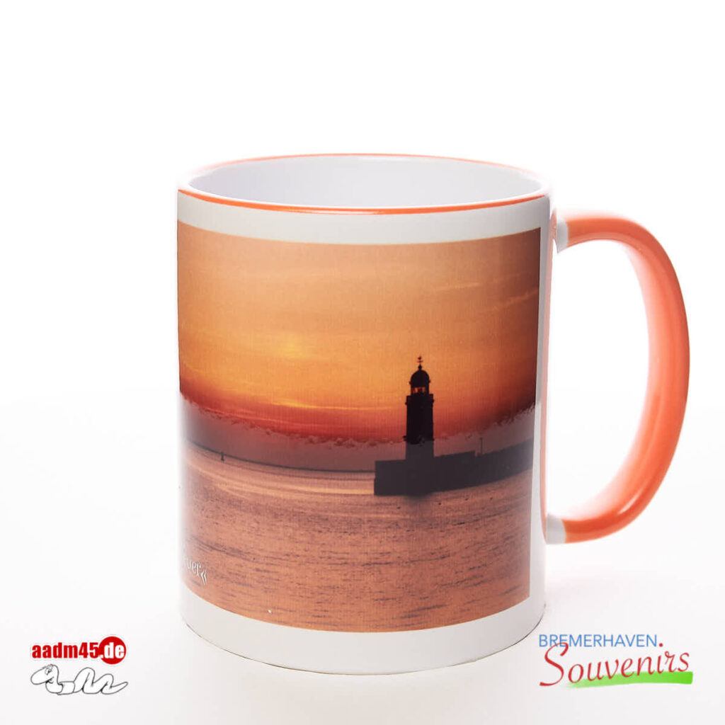 Bremerhaven Geestemole + Segelboot Kaffeepott Bremerhavenbecher