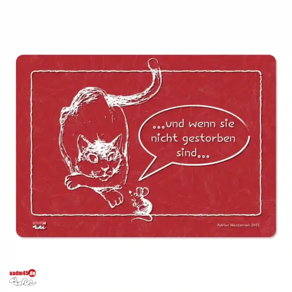 Design Katze »…und wenn sie nicht gestorben sind…« Glasbrett