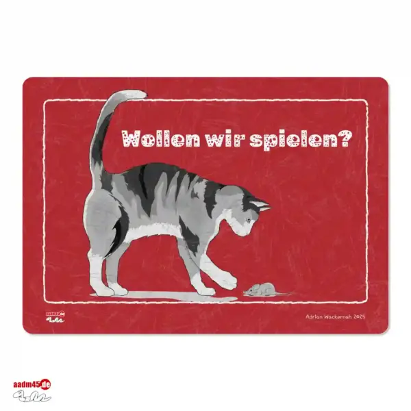 Design Katze »Wollen wir spielen?« Glasbrett
