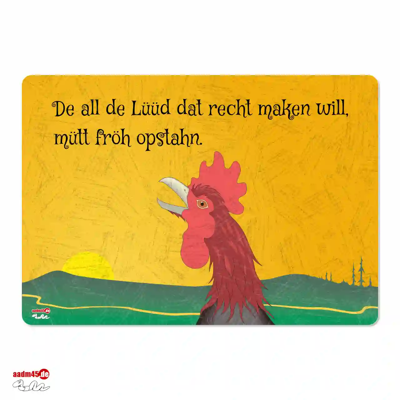 Design Hahn kräht zum Sonnenaufgang Glasbrett