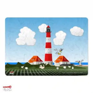 Design Leuchtturm Westerheversand Glasschneidebrett