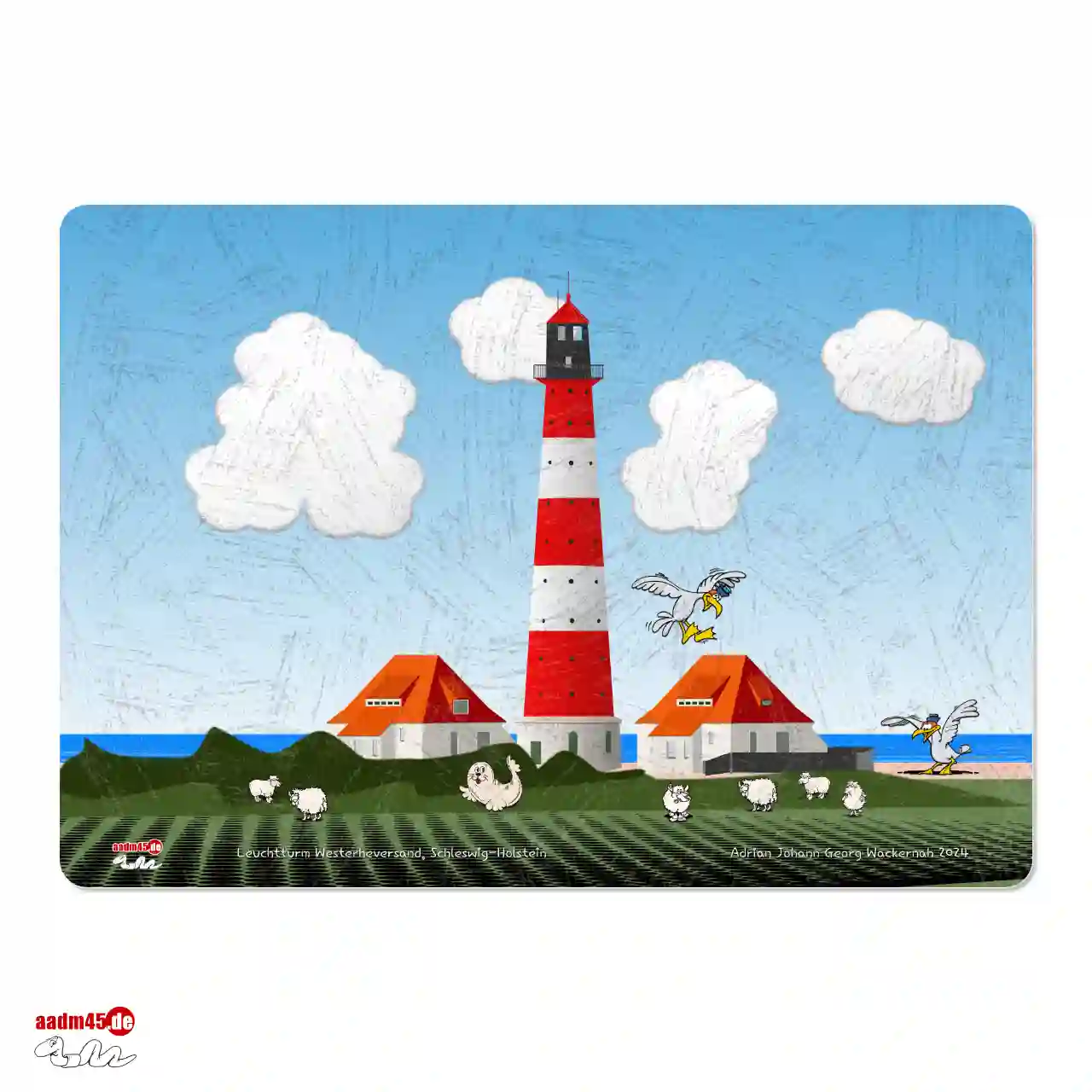 Design Leuchtturm Westerheversand Glasschneidebrett – Bild 1