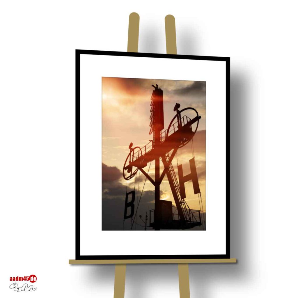 Bremerhaven Semaphor Borkum-Helgoland – Fotoabzug im Passepartout 50x70 cm