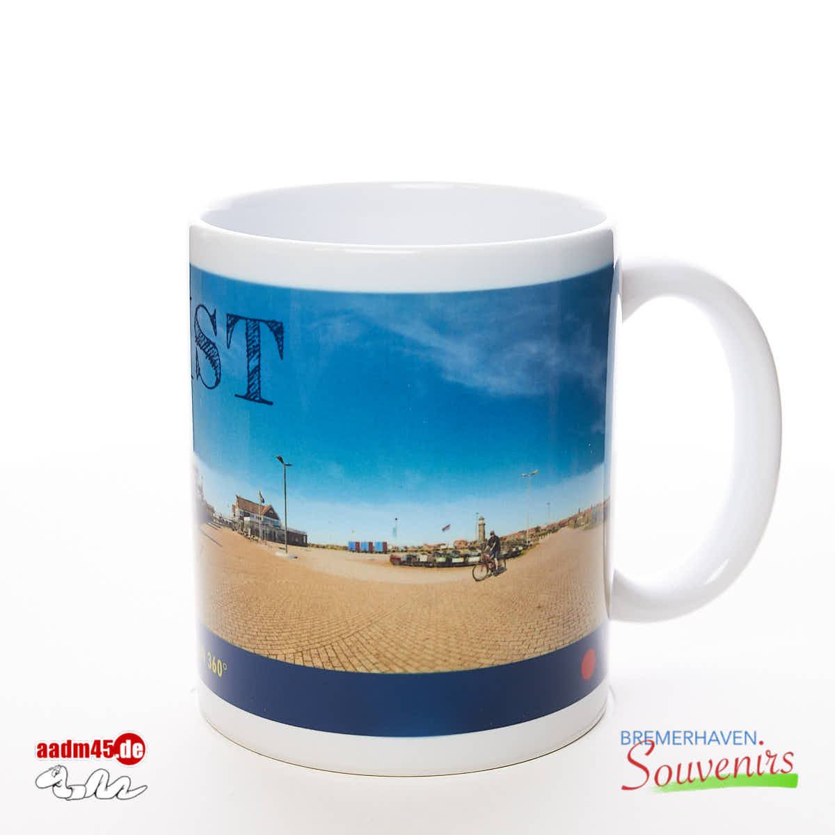 Juist Am Hafen Panorama Kaffeepott – Bild 3