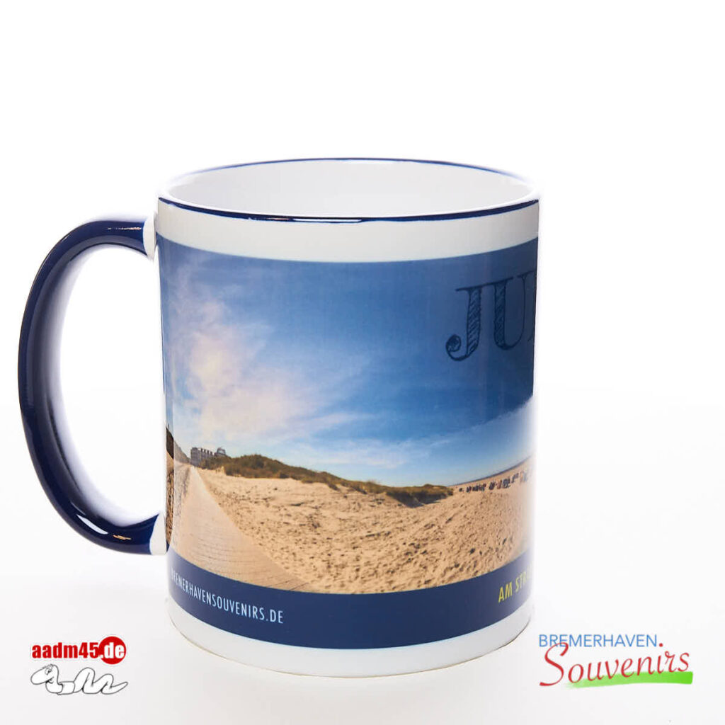 Juist Am Strand Kobaltblau Kaffeepott Juistbecher