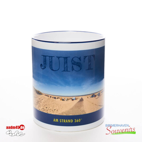 Juist Am Strand Panorama Kobaltblau Kaffeepott