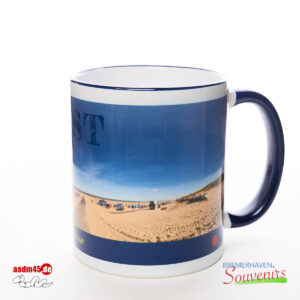 Juist Am Strand Panorama Kobaltblau Kaffeepott – Bild 3