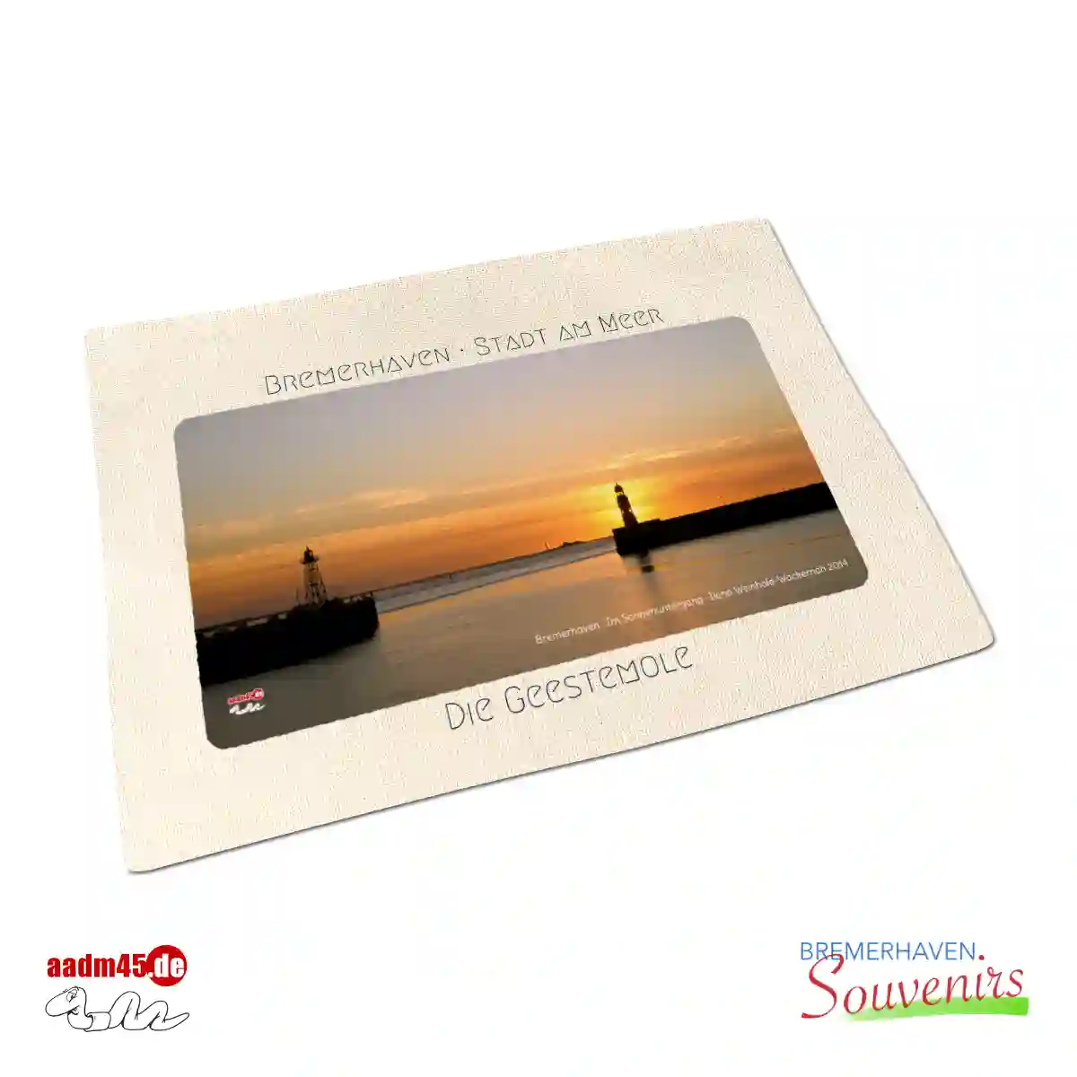 Bremerhaven Geestemole im Sonnenuntergang Textiltischset 40x30 cm