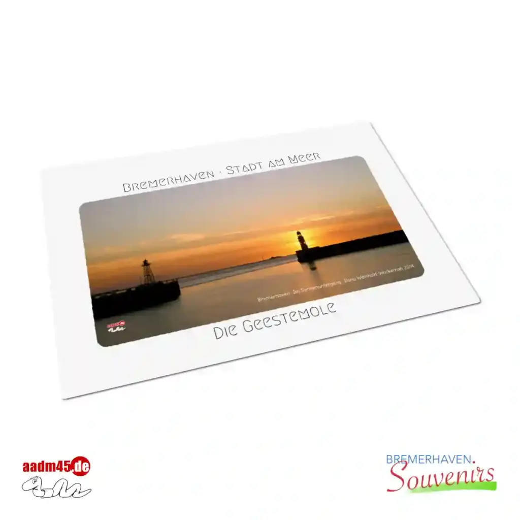 Bremerhaven Geestemole im Sonnenuntergang Textiltischset 41x29 cm