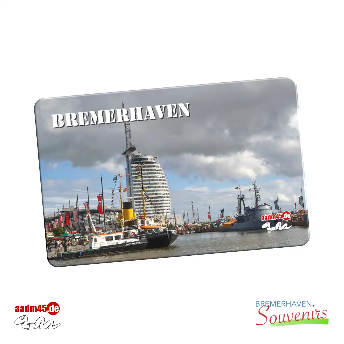 Bremerhaven Neuer Hafen & Hotel Magnetsticker – Bild 1