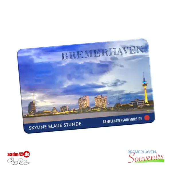 Bremerhaven Skyline Blaue Stunde Magnetsticker