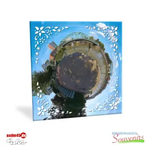 Bremerhaven Alte Geestebrücke Little Planet Keramik Untersetzer 15x15