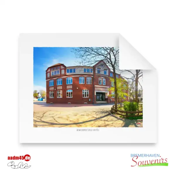 Bremerhaven Altwulsdorfer Schule von 1866 Print 50x40