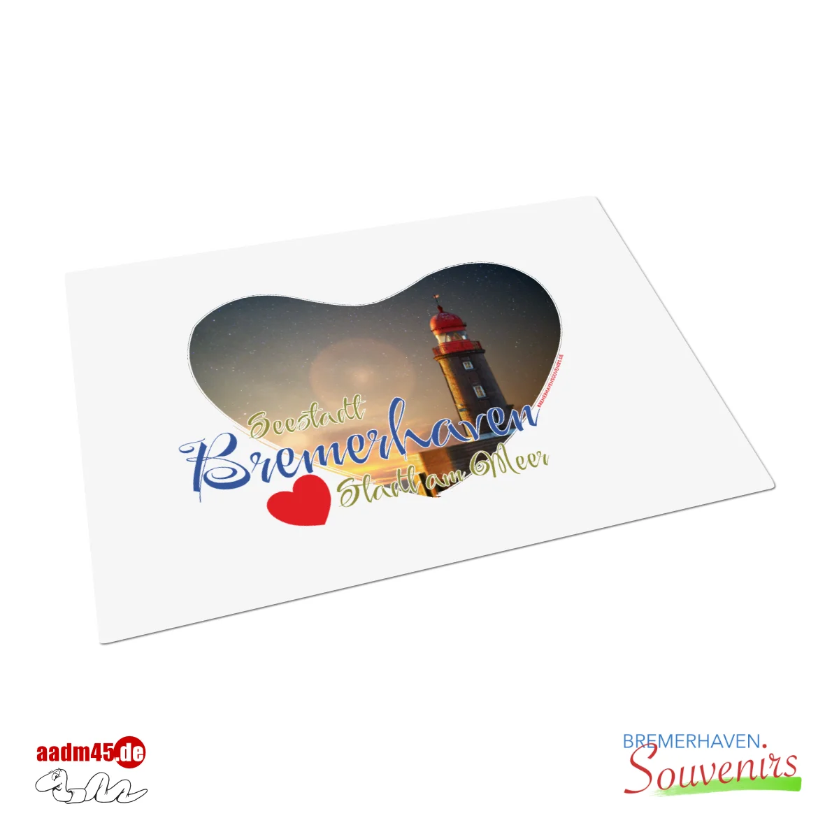 Bremerhaven Geestemole Nordfeuer Herz Textiltischset 41x29 cm