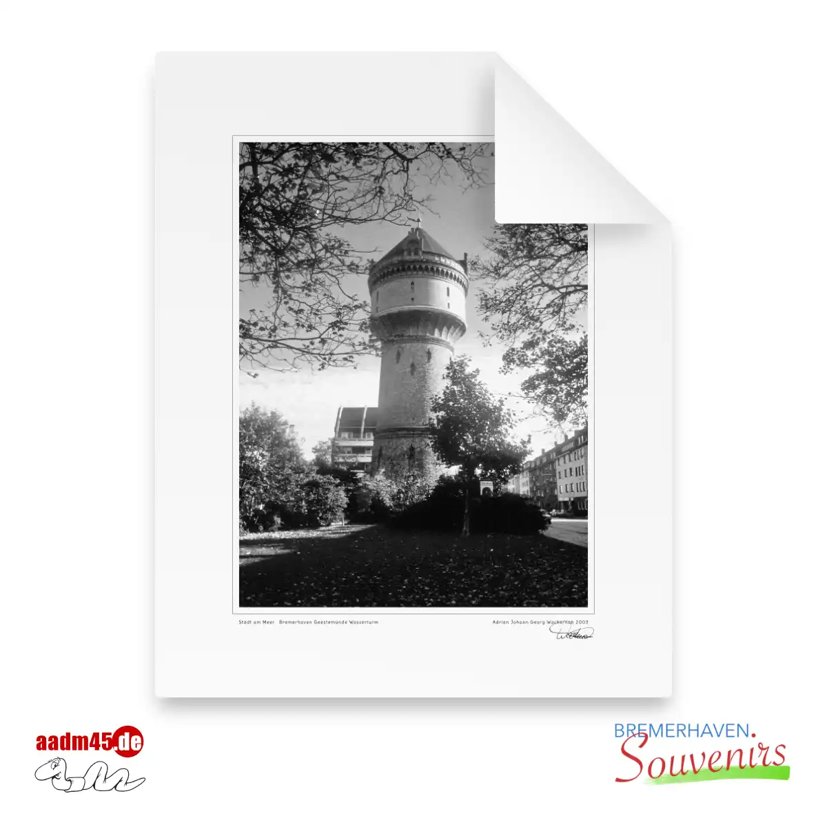 Bremerhaven Geestemünde Wasserturm 2003 SW Print 40x50