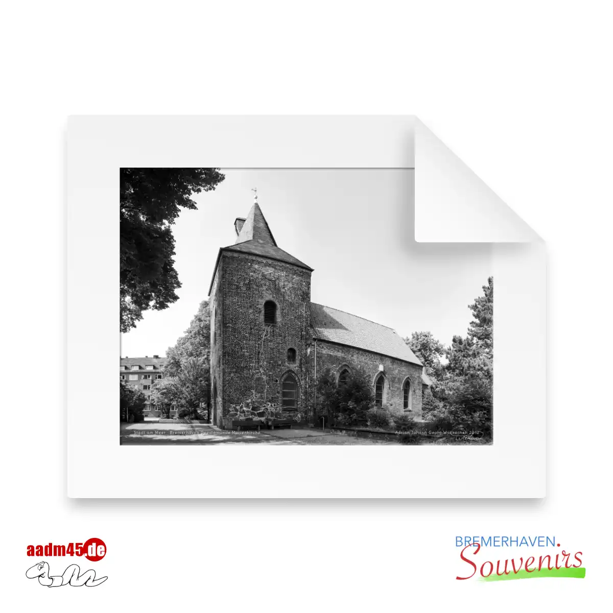 Bremerhaven Marienkirche SW Print 50x40 PP