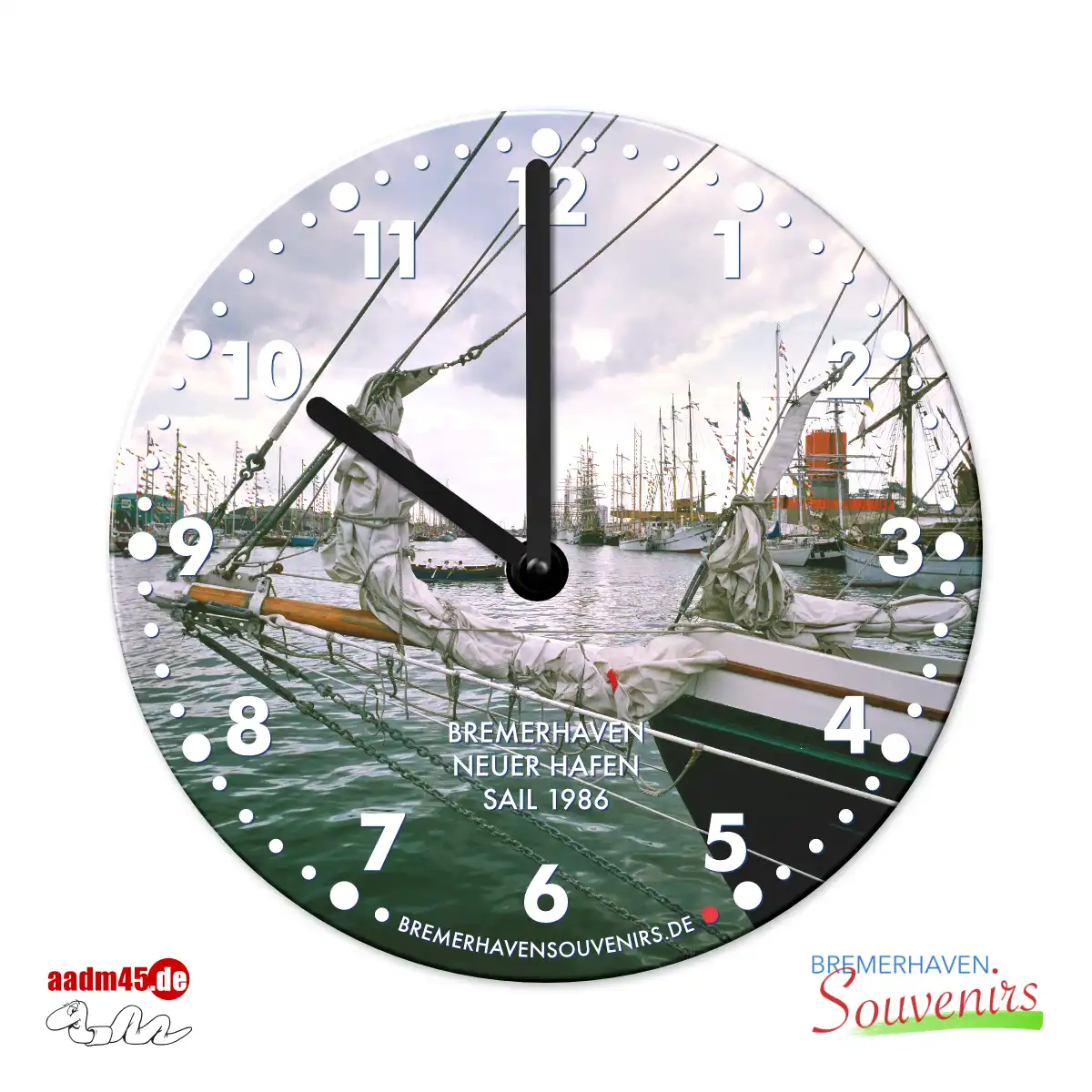 Bremerhaven Neuer Hafen Windjammer Sail 1986 Wanduhr
