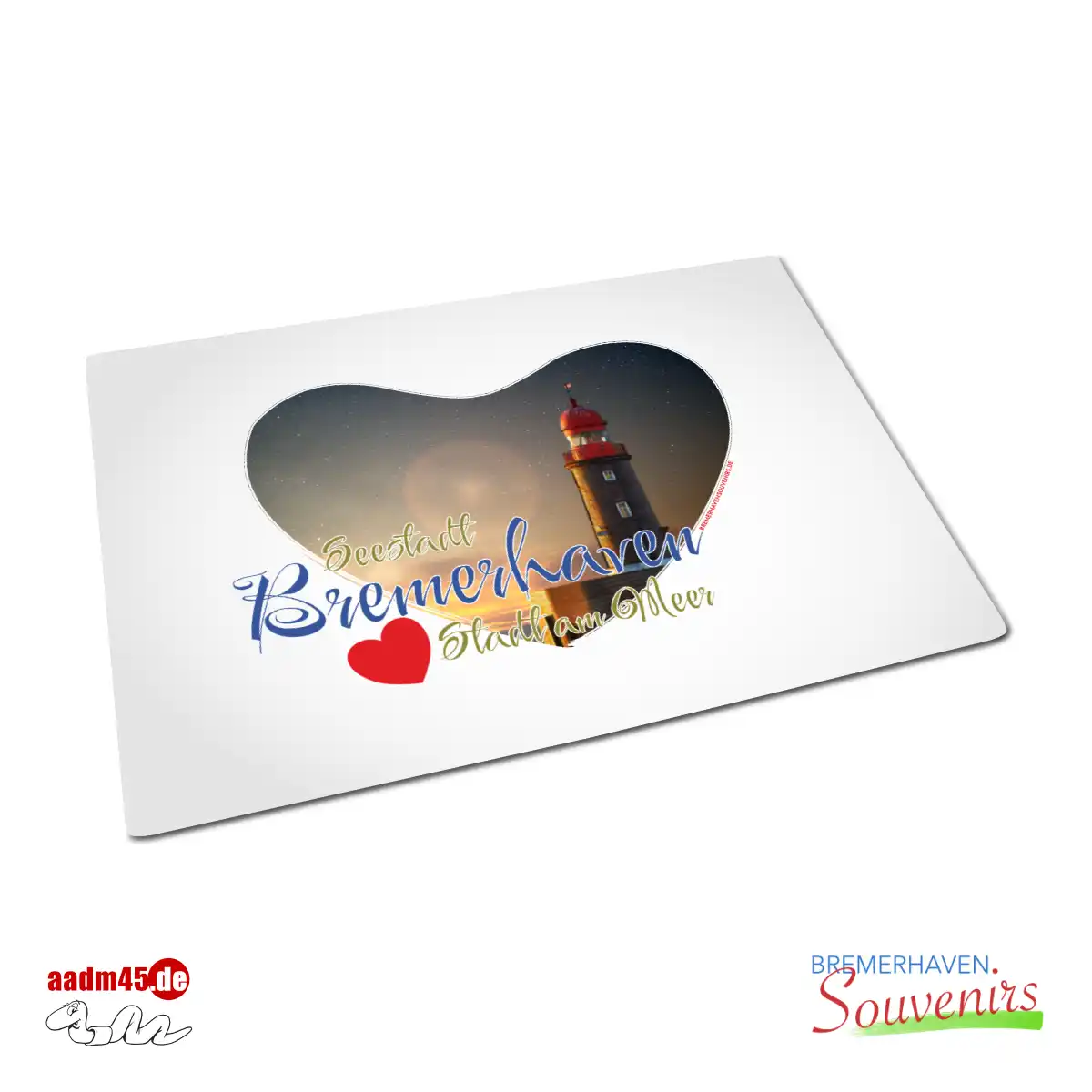 Bremerhaven Geestemole Nordfeuer Herz Textiltischset 39x26 cm
