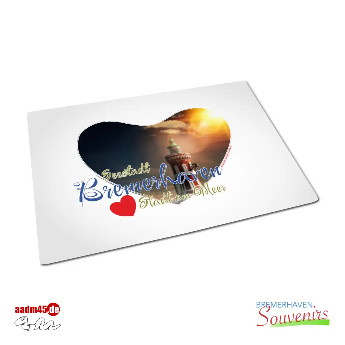 Bremerhaven Leuchtturm Pingelturm Herz Textiltischset 39x26 cm