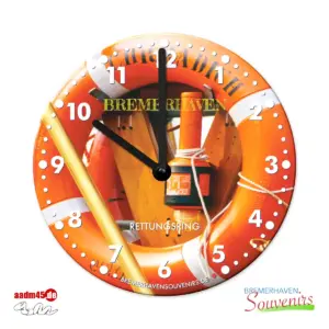 Bremerhaven Rettungsring Christian Radich 1990 Wanduhr