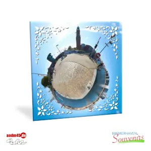 Bremerhaven Schleuse Neuer Hafen Little Planet Keramik Untersetzer 15x15