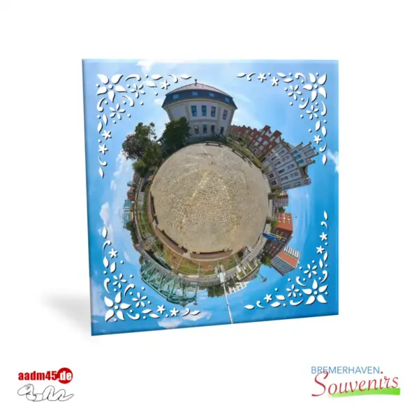 Bremerhaven Villa Seebeck Little Planet Keramik Untersetzer 15x15