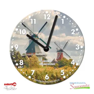 Greetsiel Zwillingsmühlen Wanduhr
