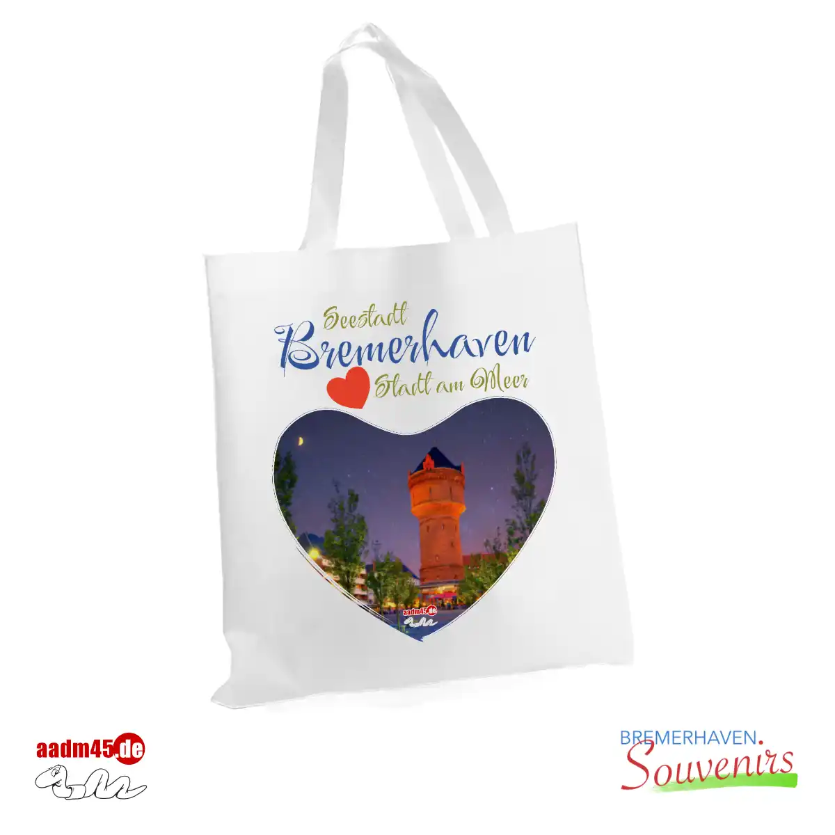 Bremerhaven Pingelturm + Wasserturm Geestemünde Tasche 35x30 – Bild 2