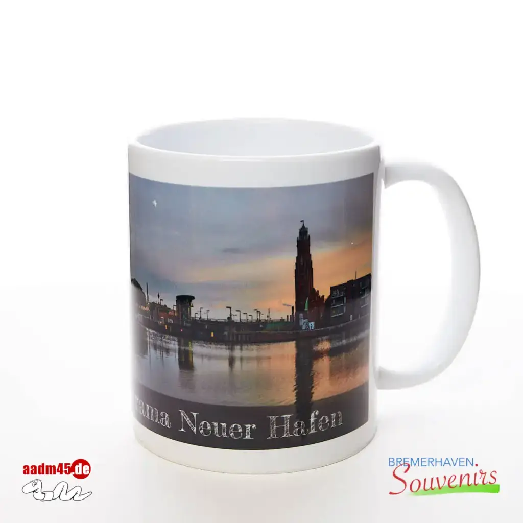 Bremerhaven Panorama Neuer Hafen Kaffeepott Bremerhavenbecher