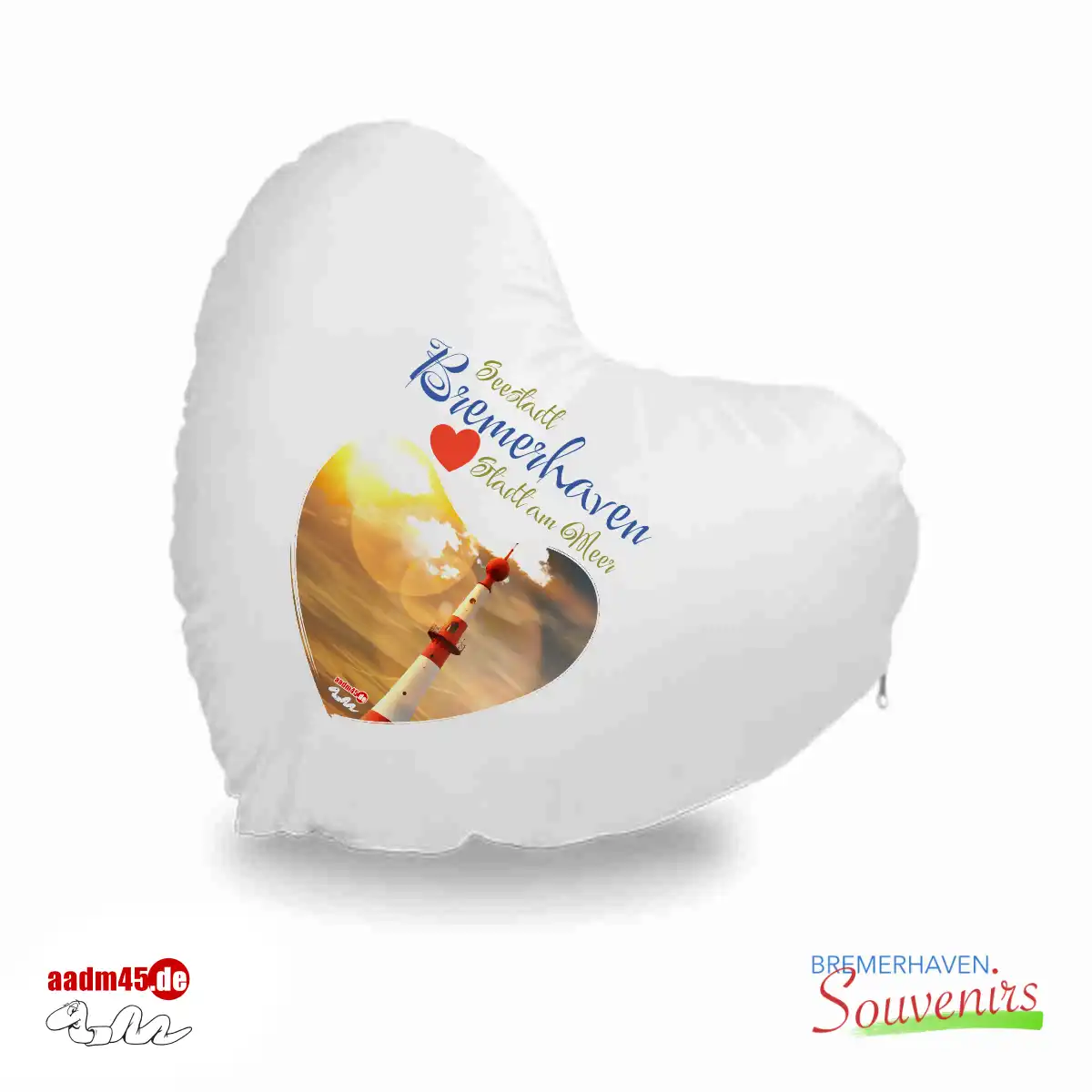 Bremerhaven Leuchtturm Unterfeuer Komposition Herzkissen