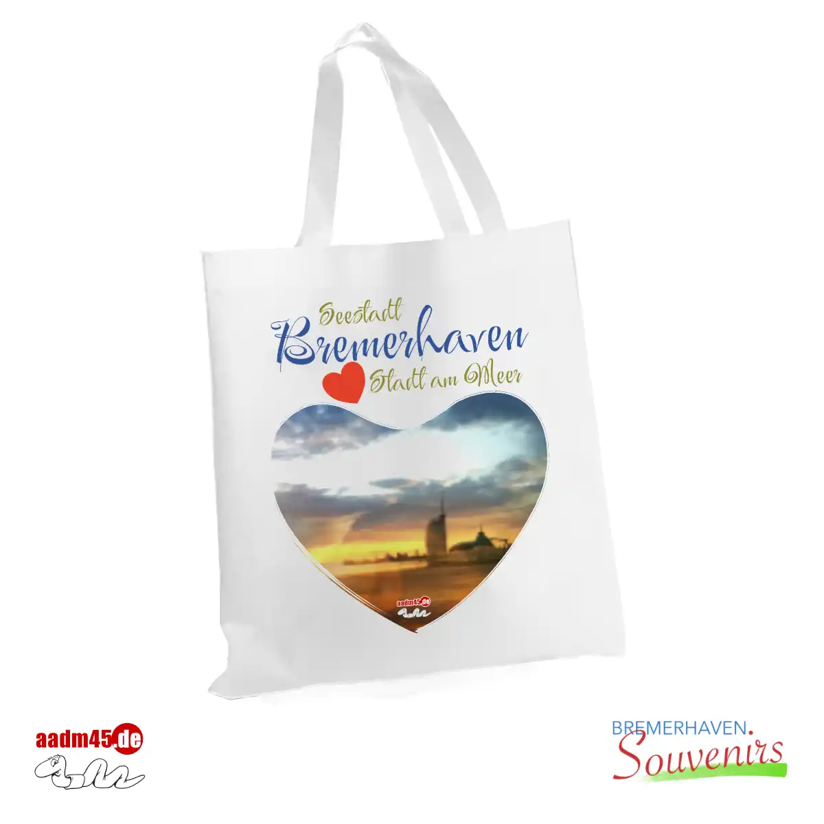 Bremerhaven Weserstrand + Blick auf City Tasche 35x30