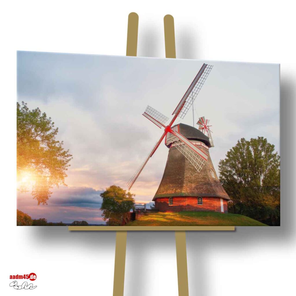 De Beerster Möhlen – Bederkesa Mühle 75x50 cm Wandbild