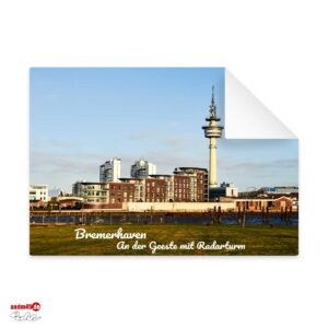 Bremerhaven An der Geeste mit Radarturm Postkarte