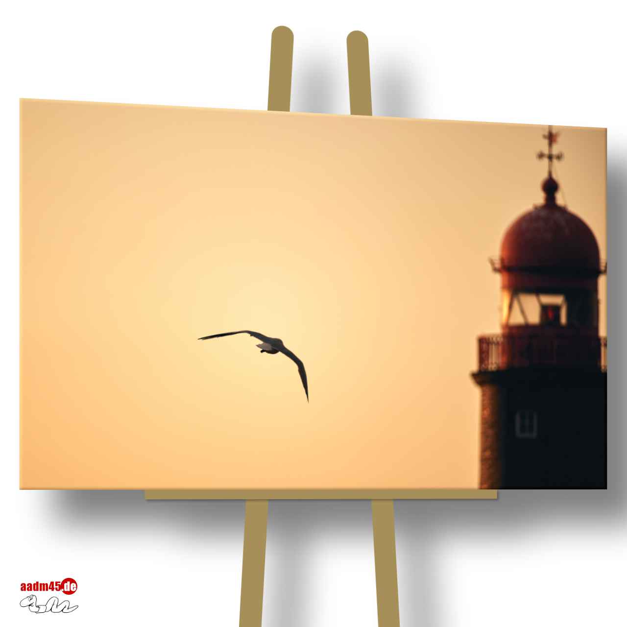 Bremerhaven Möwe vor Geestemole Nordfeuer 135x90 cm