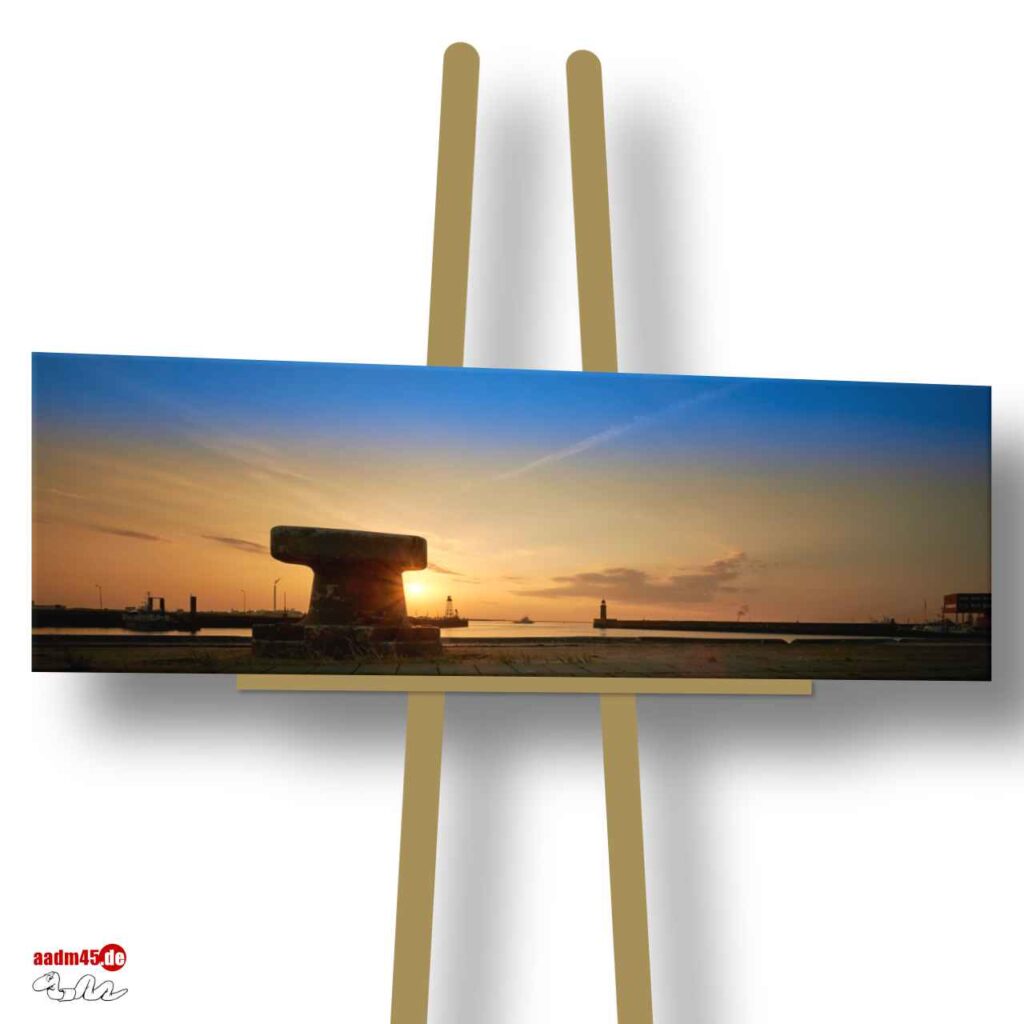 Bremerhaven Geestemole im Sonnenuntergang 210×70 cm Wandbild