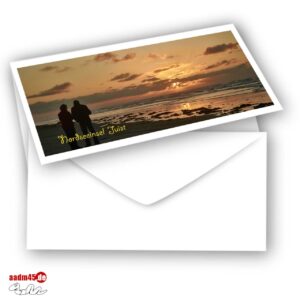 Nordseeinsel Juist Sonnenunterngang Klappkarte