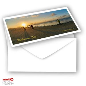 Nordseeinsel Juist Sonnenunterngang Klappkarte