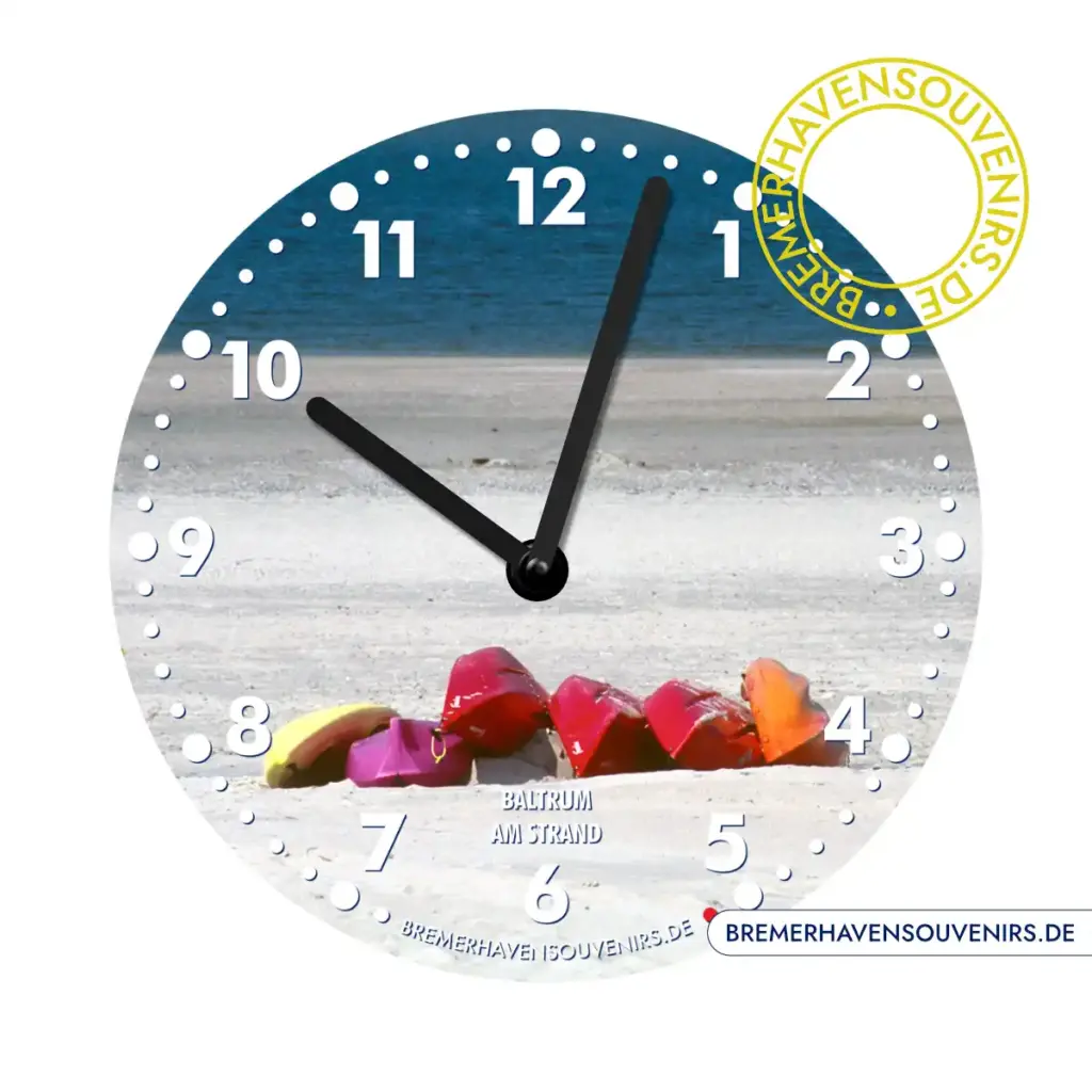 Baltrum 2003 Boote am Strand Wanduhr