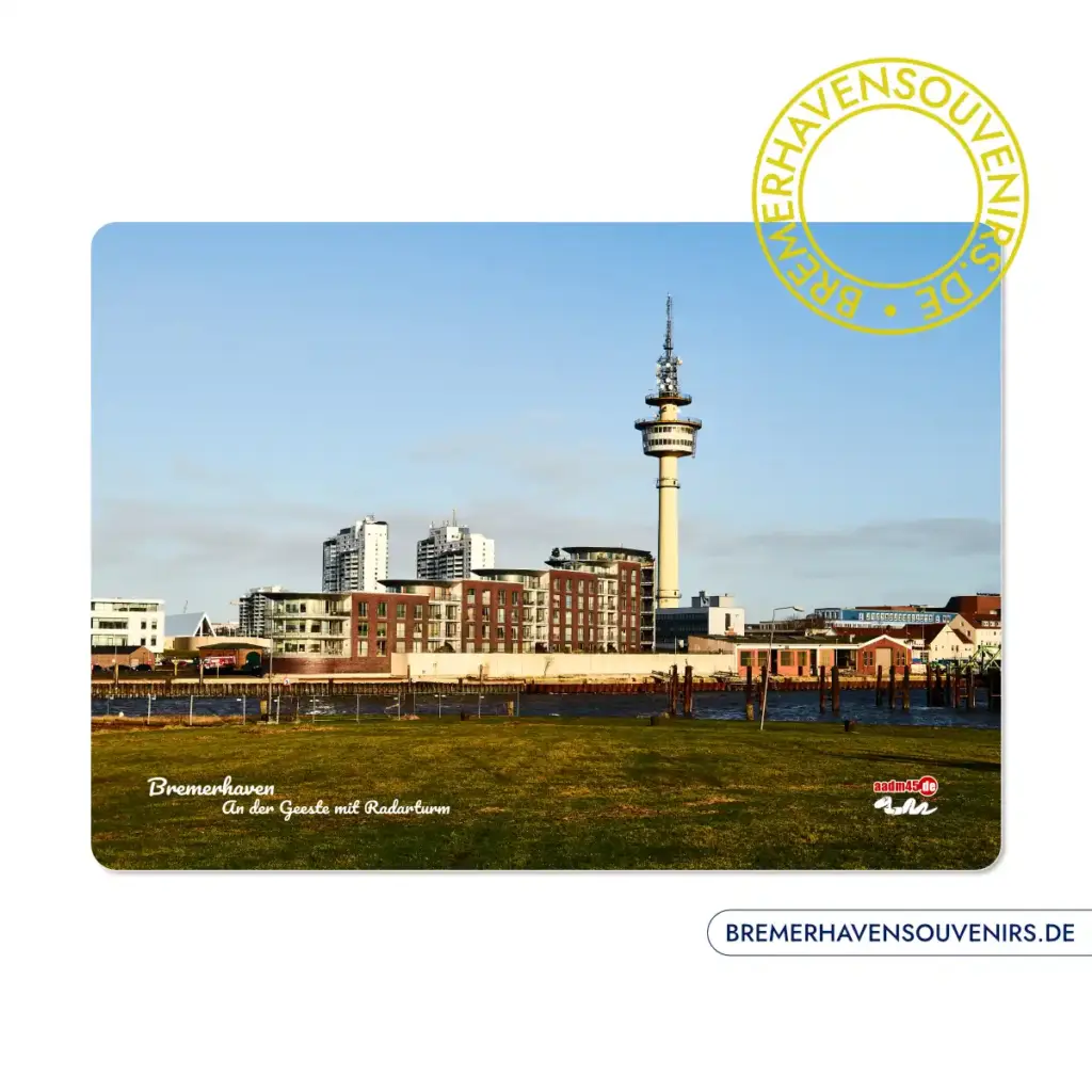 Bremerhaven An der Geeste mit Radarturm Glasschneidebrett