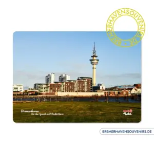 Bremerhaven An der Geeste mit Radarturm Glasschneidebrett – Bild 2