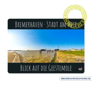 Bremerhaven Blick auf die Geestemole Glasschneidebrett