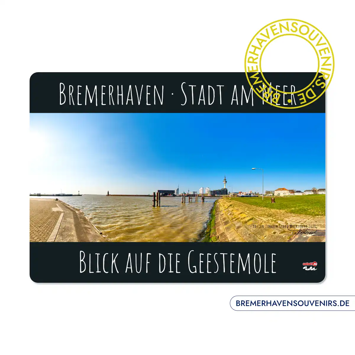 Bremerhaven Blick auf die Geestemole Glasschneidebrett – Bild 1