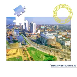 Bremerhaven Blick vom Radarturm auf die City 1987 Puzzle