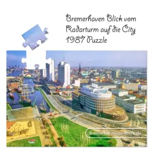 Bremerhaven Blick vom Radarturm auf die City 1987 Puzzle