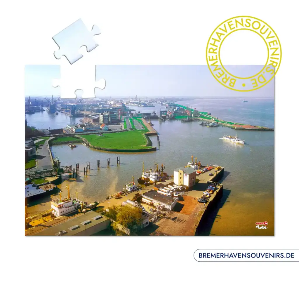 Bremerhaven Blick vom Radarturm nach Süden 1987 Puzzle