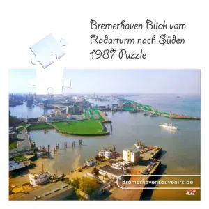 Bremerhaven Blick vom Radarturm nach Süden 1987 Puzzle