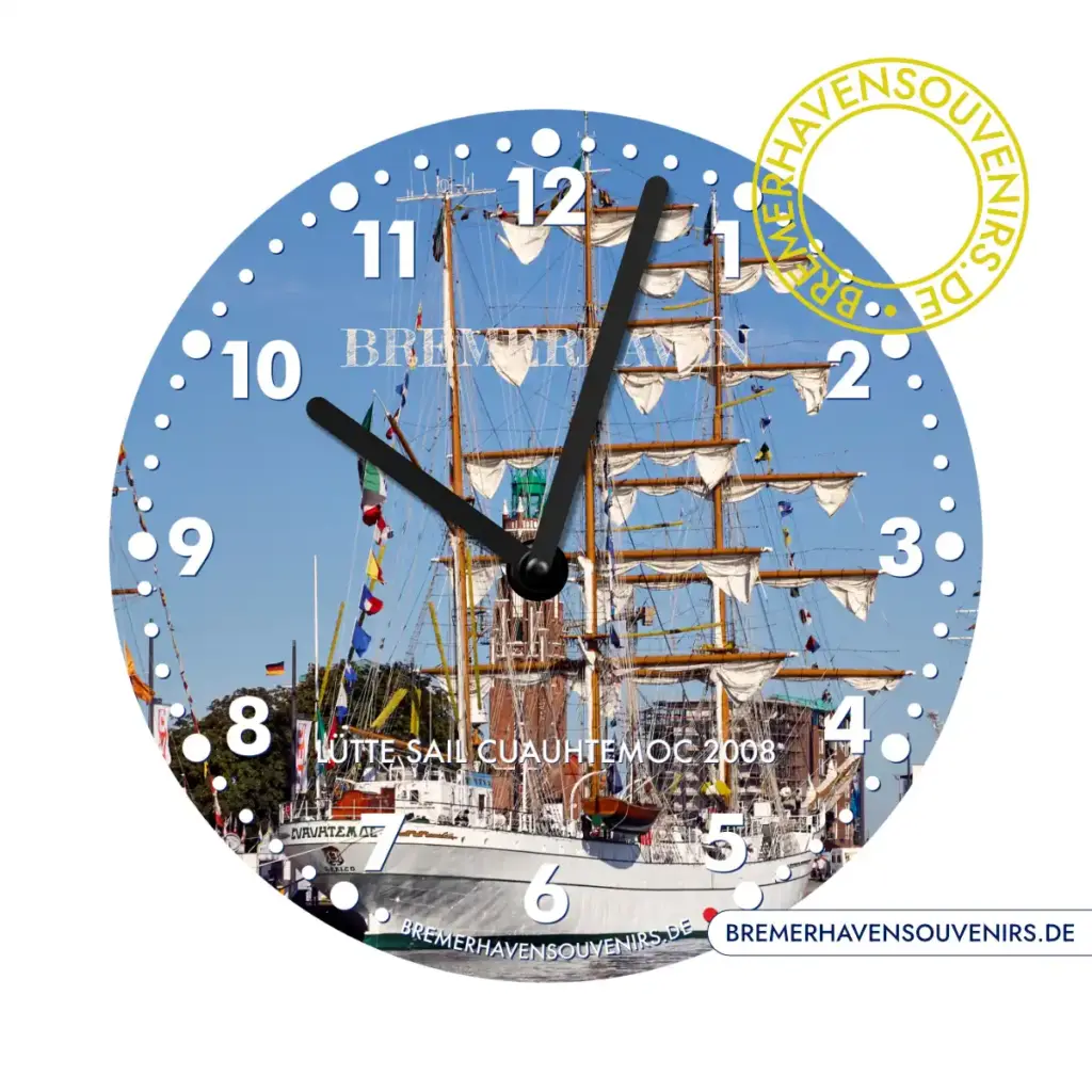 Bremerhaven CUAUHTÉMOC Lütte Sail 2008 Wanduhr