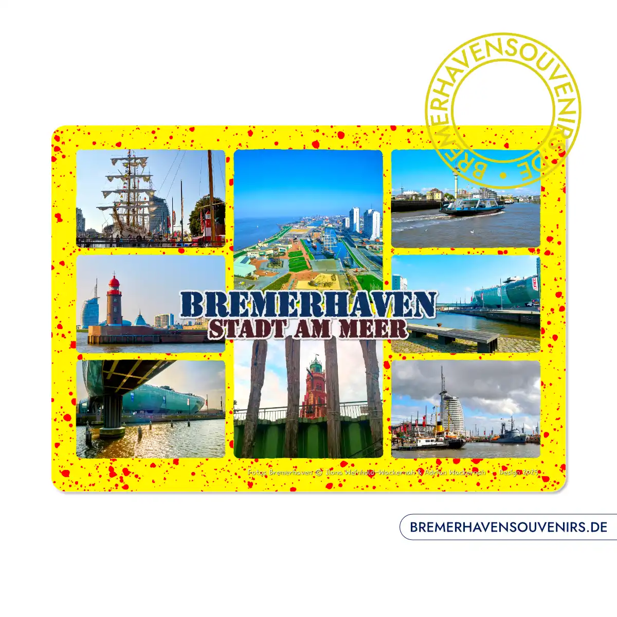 Bremerhaven Stadt am Meer Combo Glasschneidebrett – Bild 1