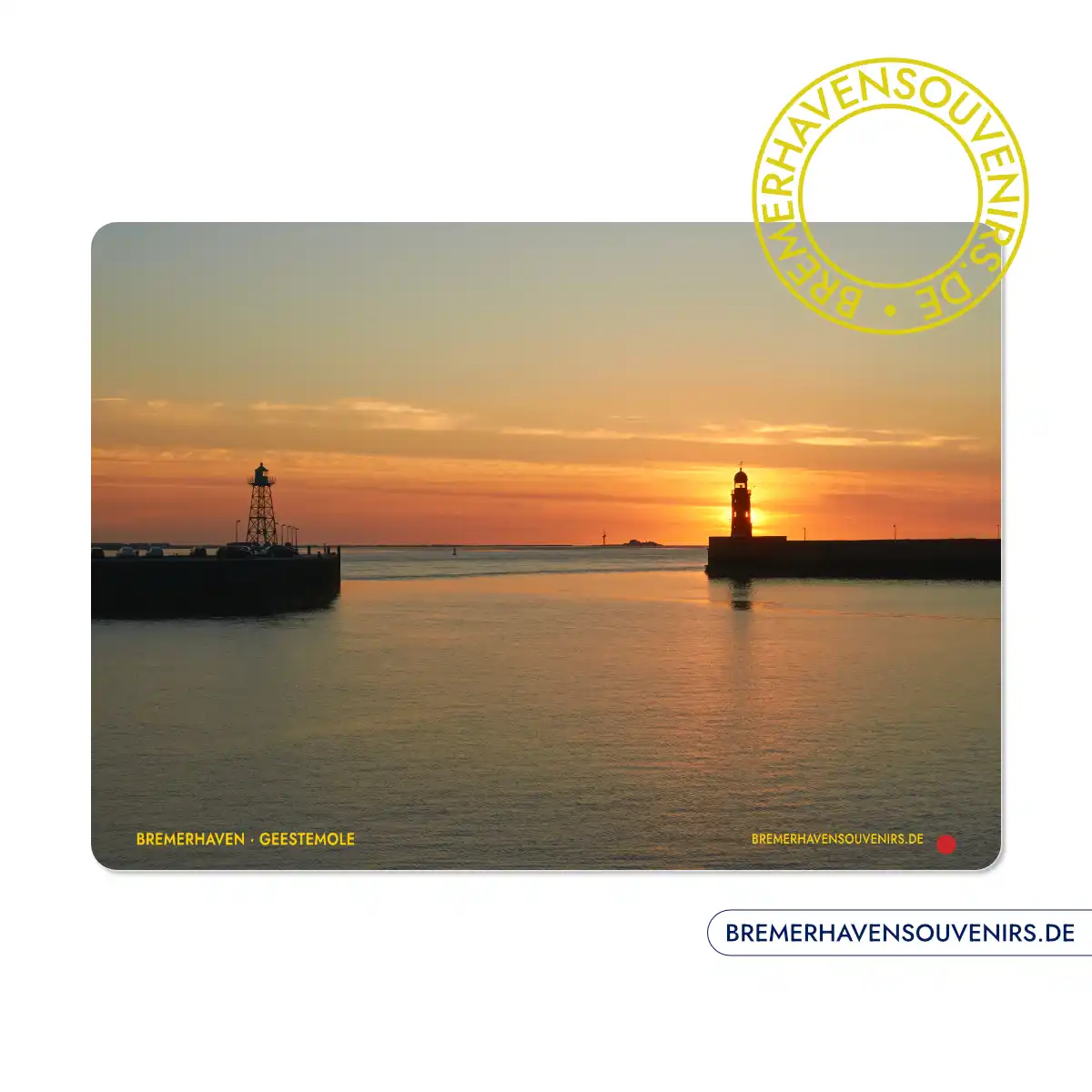 Bremerhaven Geestemole im Sonnenuntergang Glasschneidebrett – Bild 1
