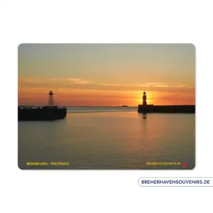 Bremerhaven Geestemole im Sonnenuntergang Glasschneidebrett